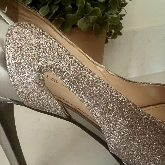 Marc Fisher Tumble Glitter Sparkle Stiletto Heels Pumps Peep Toe Size 10M - Picture 3 of 16